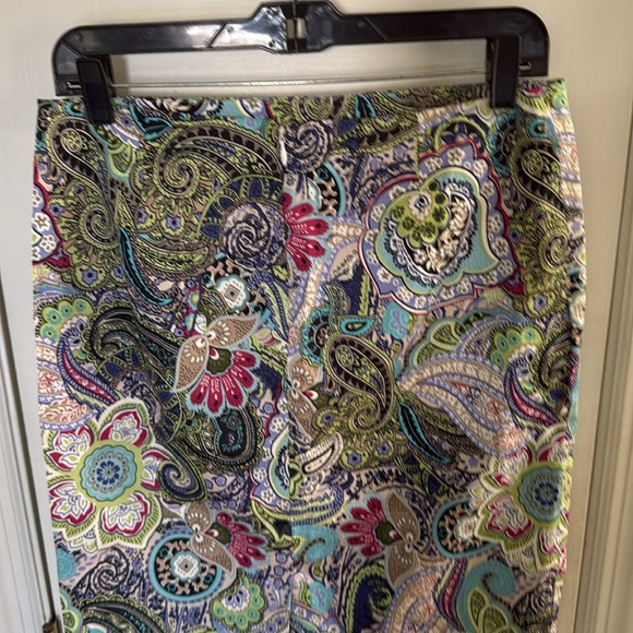 Talbots Bright Colorful Paisley Pencil Skirt Classy Workwear Business Size 6p - Picture 3 of 7